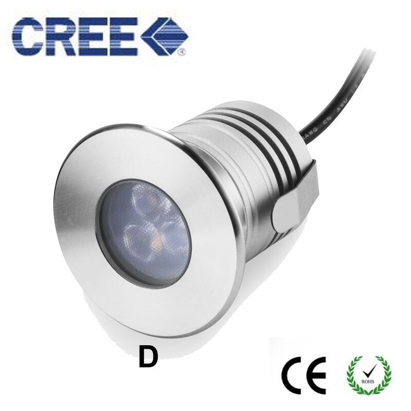 Grondspot jardim inground led-lattia terassivalot 12v 1w 3w vedenpitävät haudatut lamput kansi upotettu puutarhavalolamppu