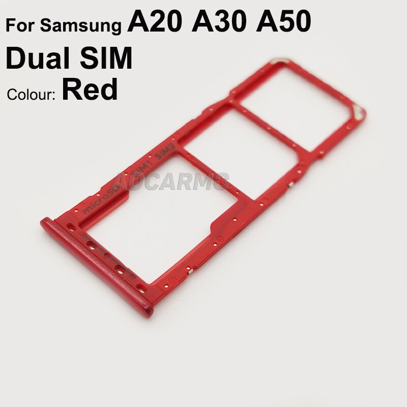 Aocarmo Sim Card For Samsung Galaxy A20 A30 A50 Single SIM Dual SIM Metal Plastic Nano SIM Tray MicroSD Slot Holder