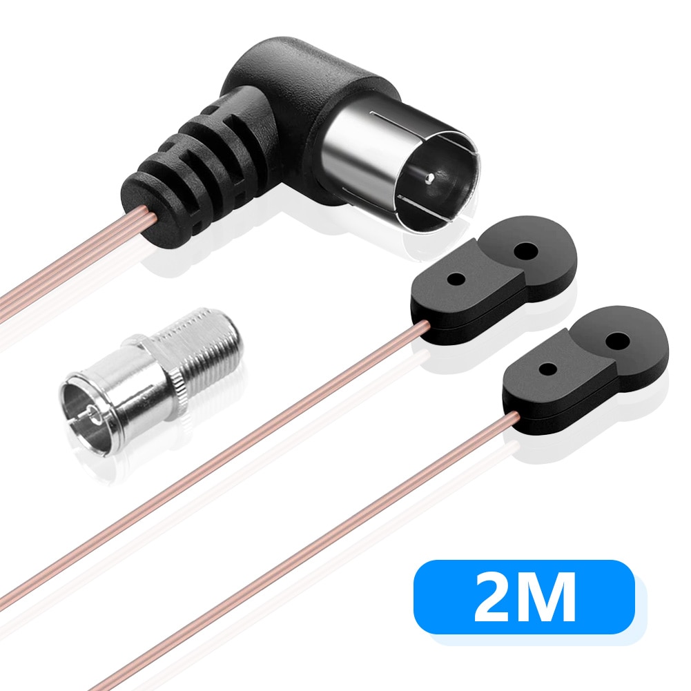 Câble d'antenne T intérieur, 2M, 75 Ohm, dipôle Radio HD, Type F mâle, pour Yamaha JVC Pioneer, pour usage intérieur