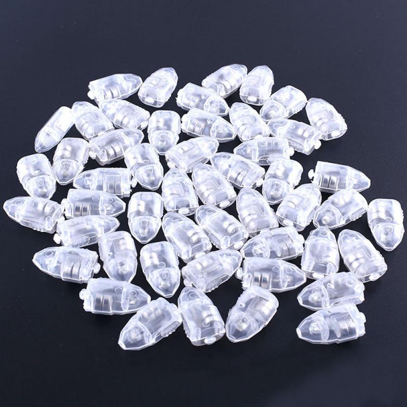 50 stk lotteri høy lys ballong led flash ballong lampe mini natt lampe bursdag papir lommelykt ballong dekorasjon: Hvit
