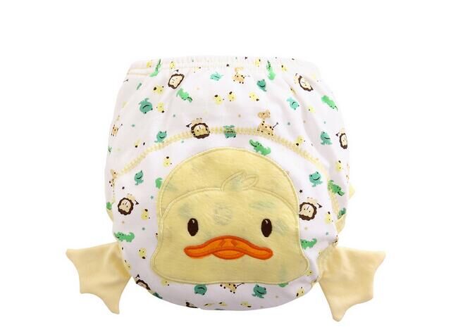 2Pc Mädchen Jungen Unterwäsche freundlicher Unterhose Wiederverwendbare Baby, Kleinkind Windel Tuch Windeln 80/90/100: Ente / 90