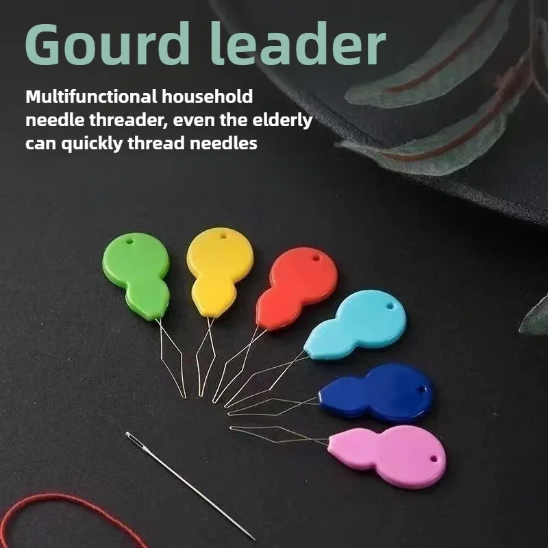 Enhebrador de agujas, inserción de puntadas, máquina de coser de bolsillo Manual para el hogar, agujas de bucle de alambre de plástico, enhebrador de costura, herramientas de costura