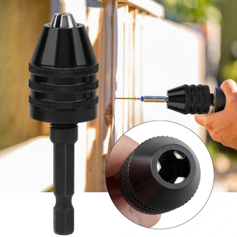 Mandril de taladro eléctrico de autosujeción, accesorios de herramientas de controlador de Rango de sujeción sin llave, adaptador de impacto, taladro de vástago hexagonal, mandril