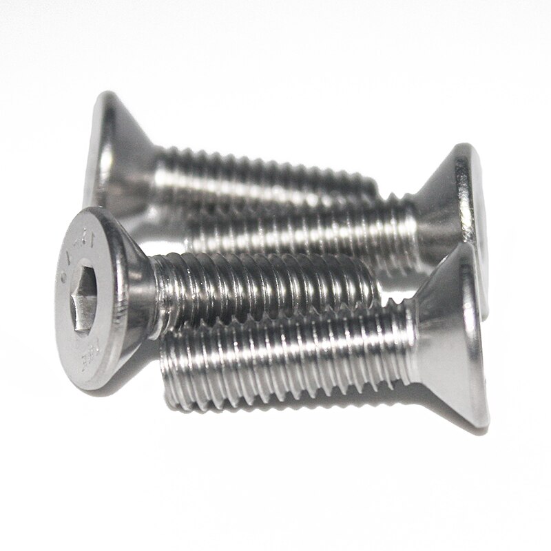 M5 Platte Verzonken Kop Socket Schroeven, Pack 50 Stuk, Rvs, Volledige Draad, rechterhand, Metric (M5 x 18mm)