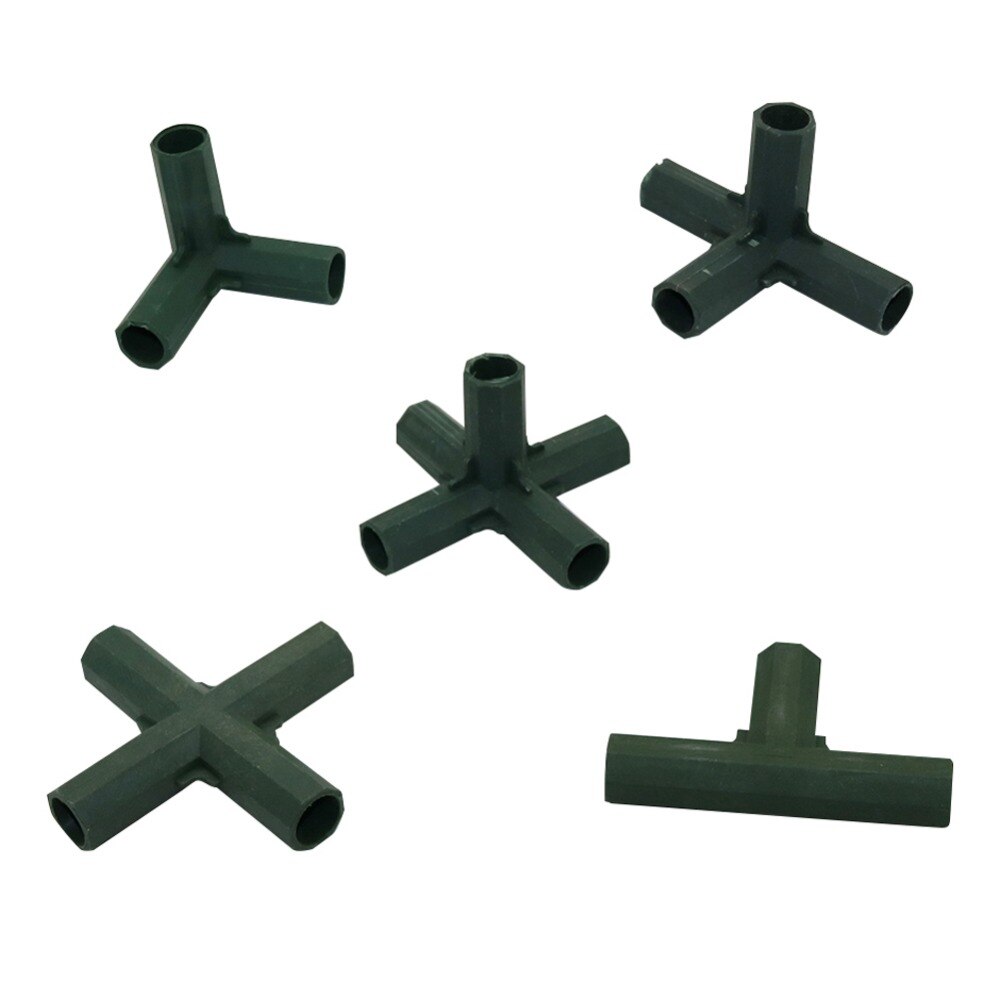 16Mm Plant Stakes Connectors 3-Weg, 4-Weg, 5-Way Vaste Joint Landbouw Klimmen Stakes Rand Hoek Connectoren 15 Pcs
