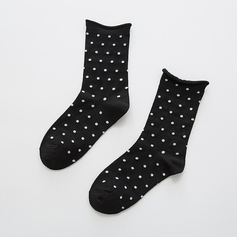 frilly socks calcetines mujer harajuku skarpetki damskie chaussette femme korean style meias women cute japan woman cotton sock: black