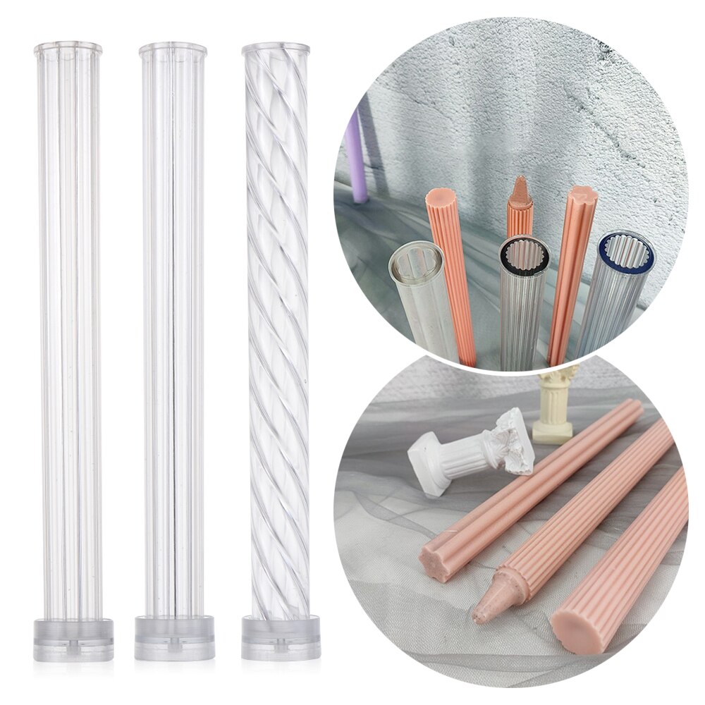 Long Pole Stripe Rack DIY Craft Candle Molds Candle Making Mould Match Large Cylinder Rib Handmade Soap Molds Clay Craft Tools