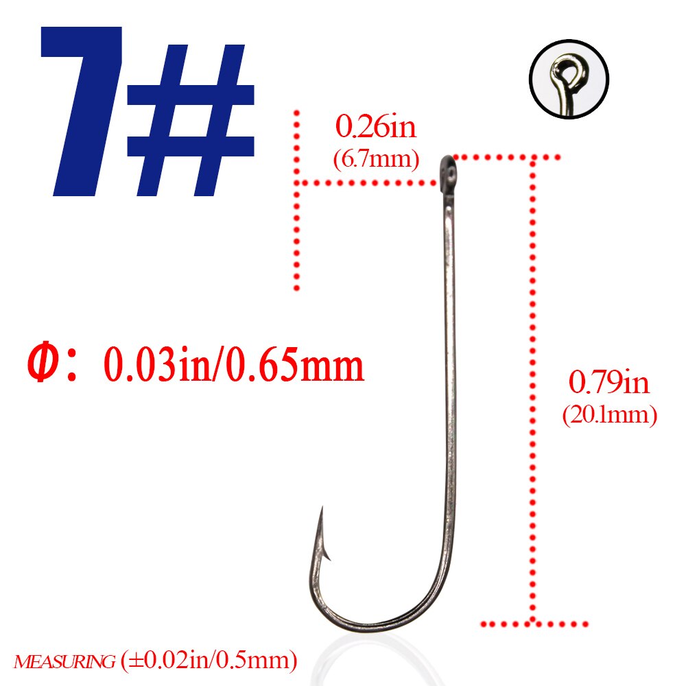 10pcs / 30pcs fishing hooks Long Fish Round Bent Joint Hook gamakatsu: size7 / 30pcs