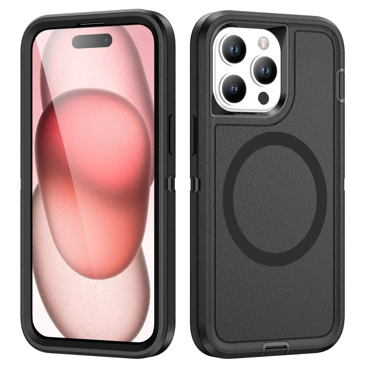 Otter Armor Defender Series Magsafe Case for IPhone 16 Pro Max 15 14 Plus Heavy Duty Shock Absorption Protective Silicone Rubber