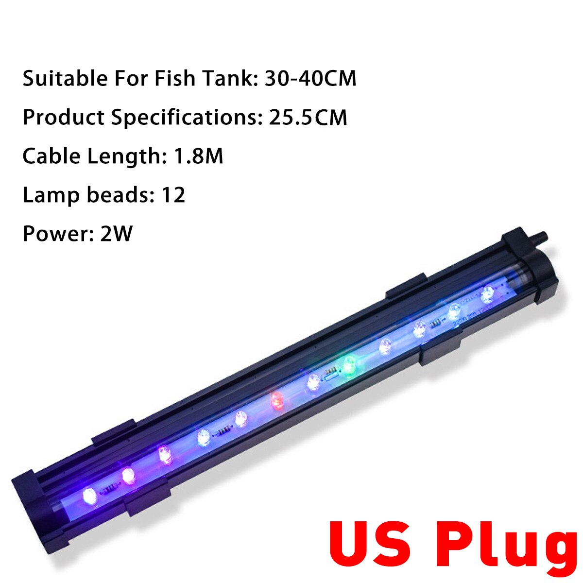 100-240V Aquarium LED Bar Light Waterproof Fish Tank Light 15-55.5CM Underwater LED Light Lamp for Aquariums Decor Lighting
