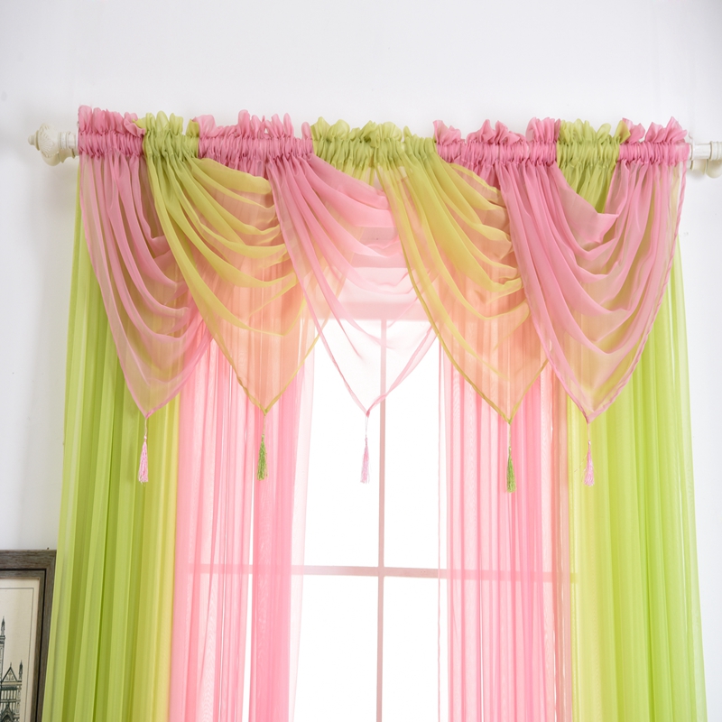 Romantique moderne couleur unie Translucidus fenêtre gaze maison rideau pour la décoration de la maison salon chambre décoration simple PC