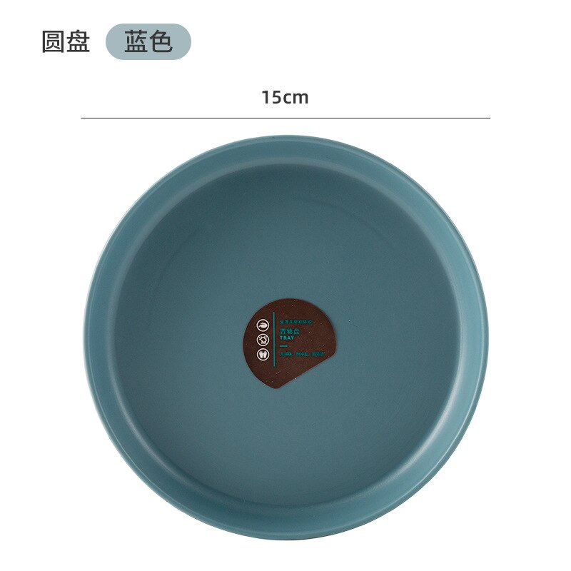 Assiette créative en os de fruits en plastique, assiette de Table à gâteau: round-blue