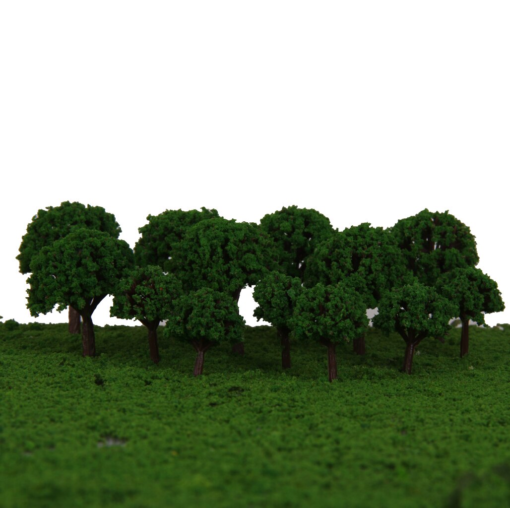 100Pcs Green Trees Model Train Railway Layout Wargame Diorama Landscape Scenery Z Scale 1/500 DIY