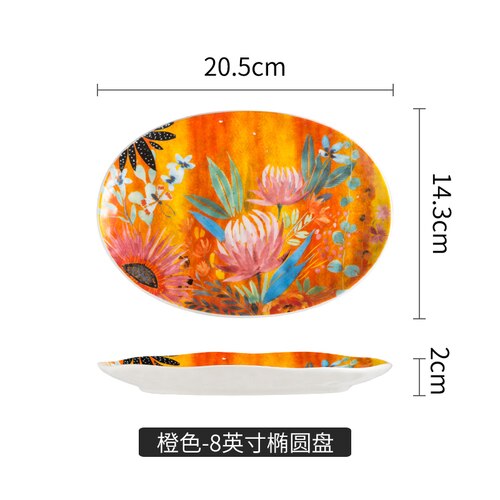 Hand-painted ceramic tableware dishes discs rice bowls cold kettles water cup bowls and dishes set vase Salad dish CL102003: G