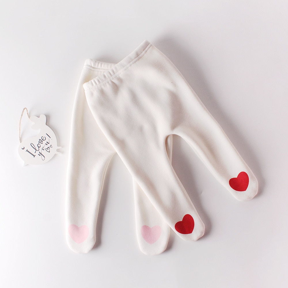 2022 Baby Girls Cute Winter Cotton Plus Velvet Pure Color Pantyhose White Long Sock For Kids Girls