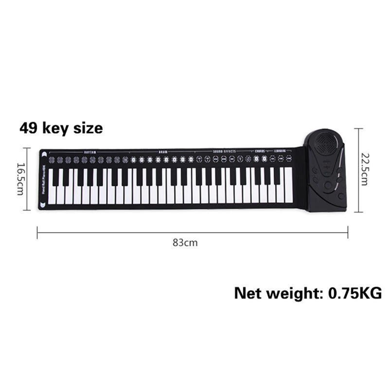 49 toetsen Elektronische Orgel Opvouwbaar Toetsenbord Beroep Elektronische Orgel Draagbare Oplaadbare Elektronische Piano Voor Beginner