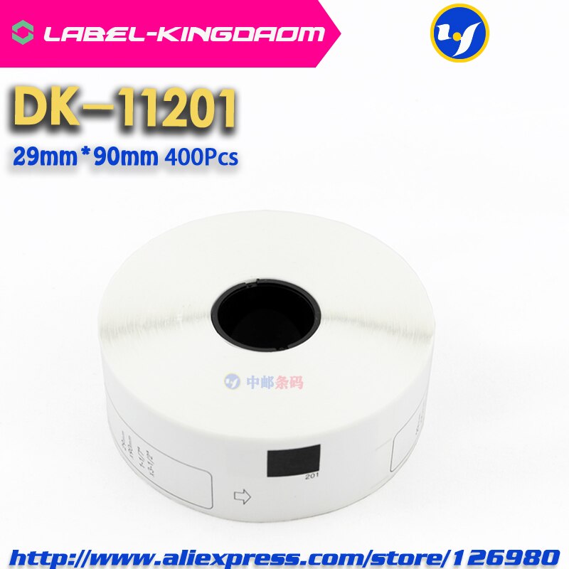 5 påfyldningsruller kompatibel dk -11201 etiket 29mm*90mm udstanset kompatibel til brother etiketprinter hvidbog  dk11201 dk-1201