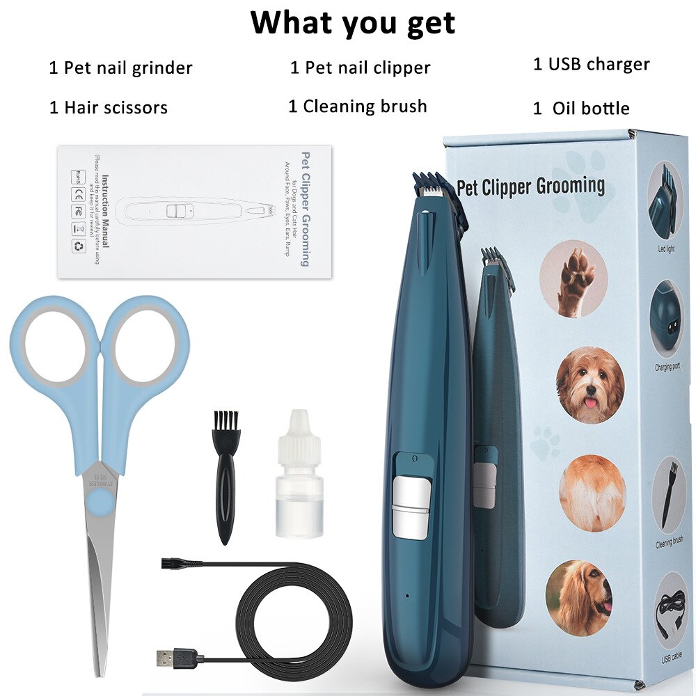 Trimmer for katter og små hunder for hund og trimmer for hunder med lav støy, elektrisk kjæledyrtrimmer for å trimme håret rundt poter: Default Title