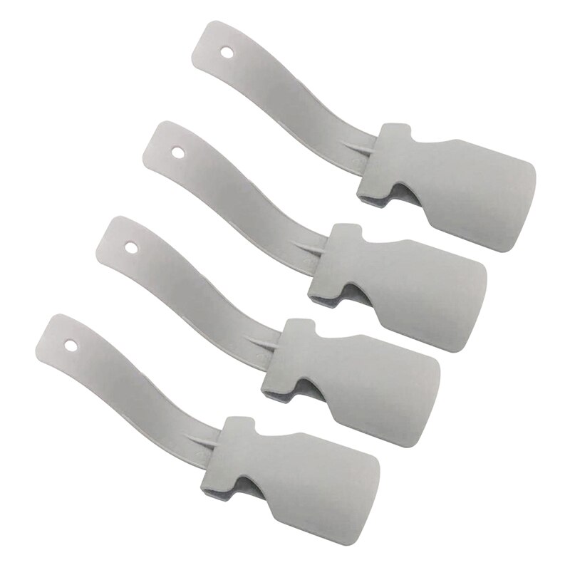 4pcs Unisex Lazy Shoe Helpers Portable Plastic Handled Sock Shoe Slider Lifting Wearing Helper Fits for Seniors Kids All Shoes: Gray