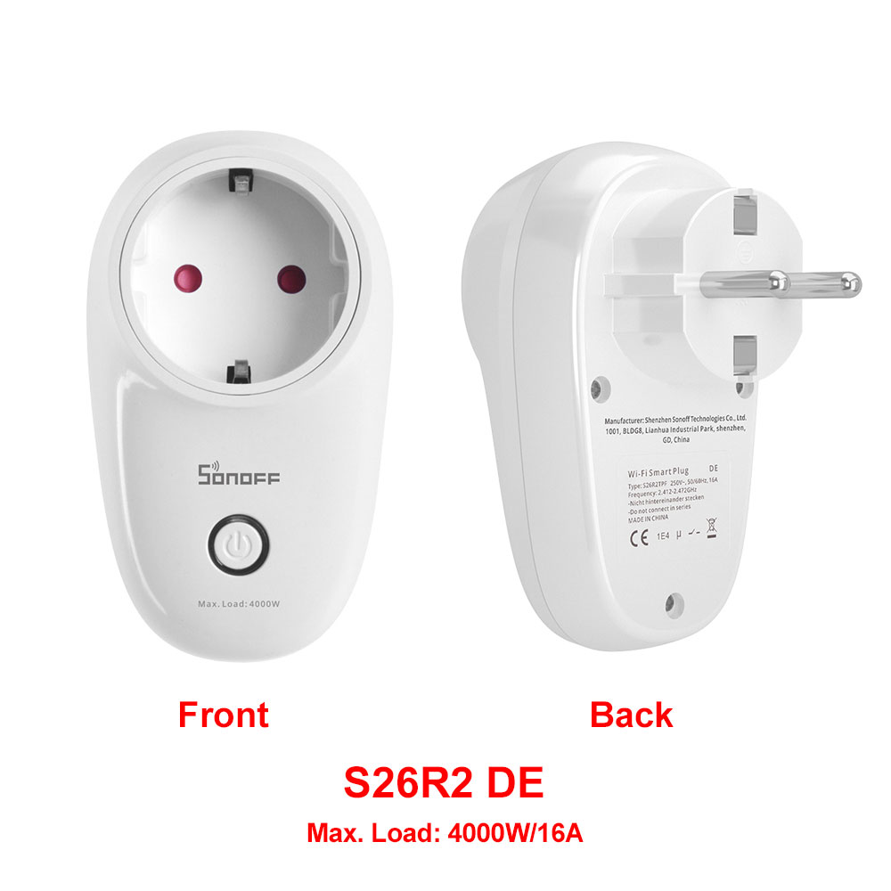 SONOFF-Prise WiFi intelligente sans fil S26 Inter EU/US/eria, scène intelligente, contrôle de groupe à distance via eWeLink, compatible avec Alexa Alice et Google Home: Bundle1