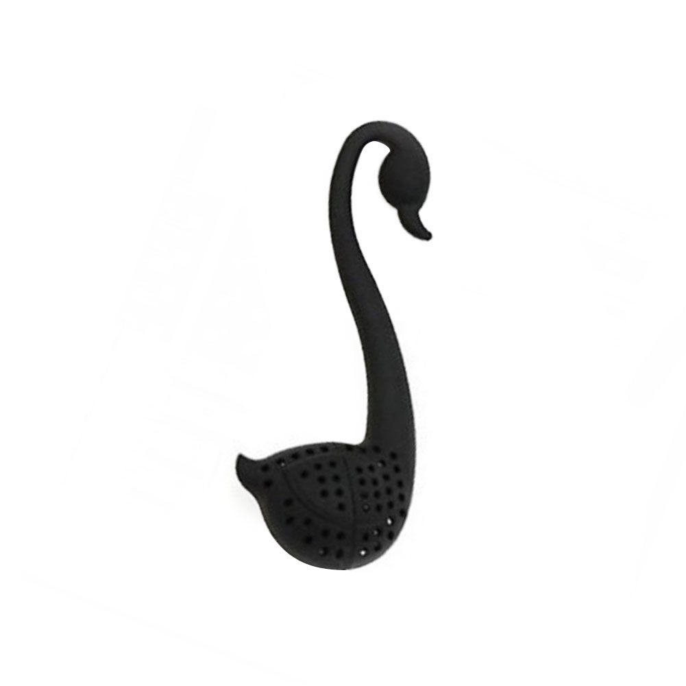 Herbruikbare Siliconen Thee-ei Swan Thee-ei Leuke Kruidenthee Bag Herbruikbare Koffie Filter Diffuser Zeef Thee Gereedschappen: black