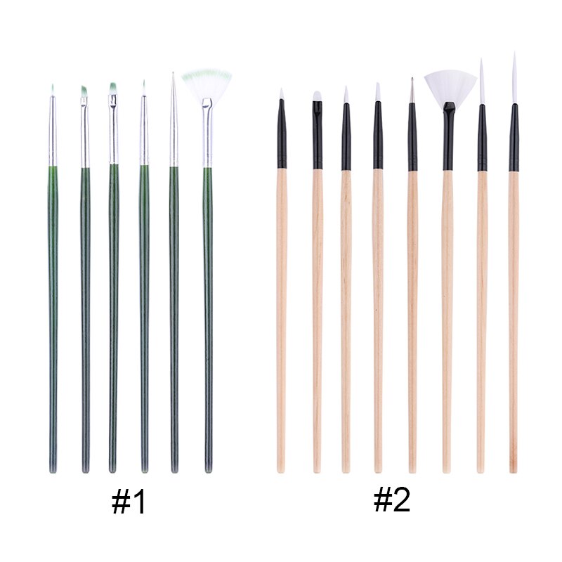8 pièces/ensemble UV Gel Liner ongles brosse peinture dessin Liner acrylique stylos marbre poignée Nail Art stylos bricolage outil pour Gel vernis