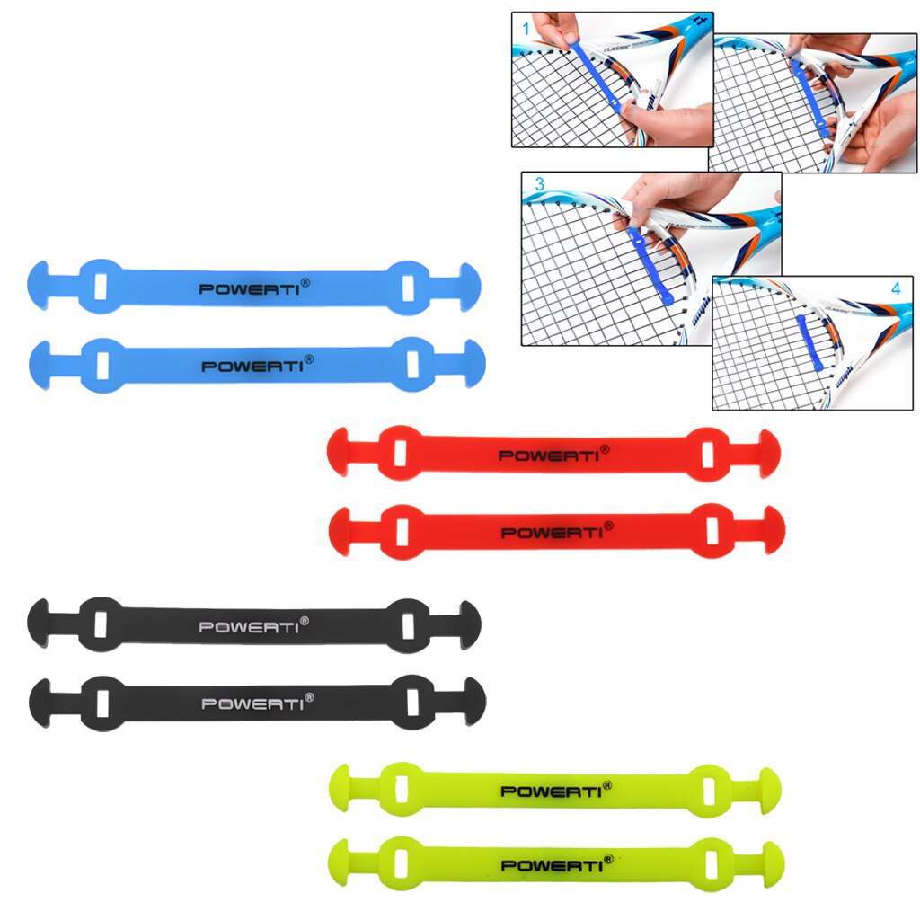 Tennis Dempers-Pack Van 2 Lange Siliconen Tennisracket/Racket