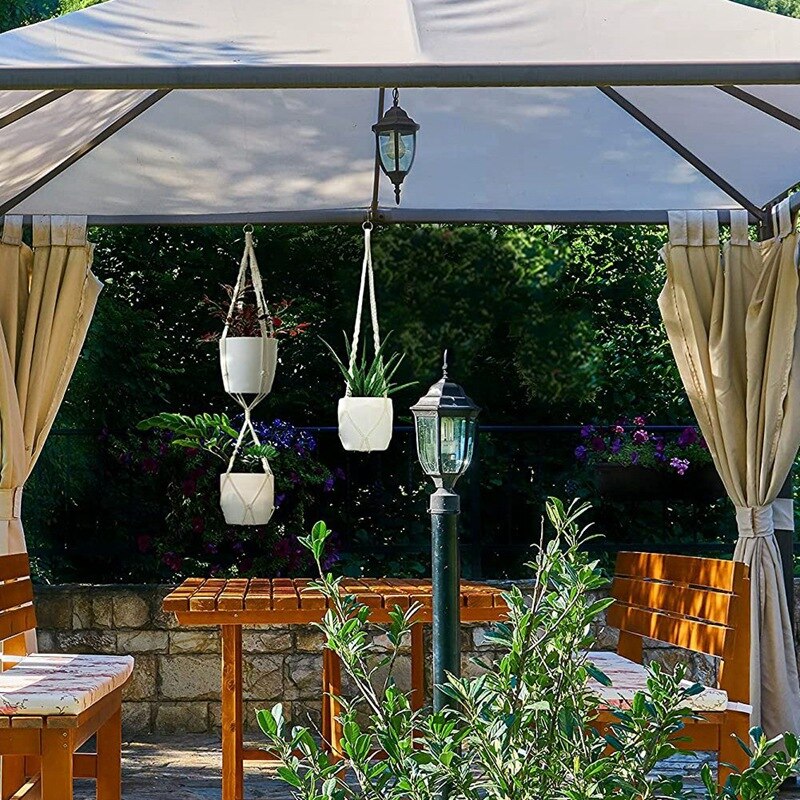 Plant Hangers Indoor Macrame Plant Hangers Without Tassels Hanging Macrame Planters. Single Tier Plant Macrame 2 Pcs