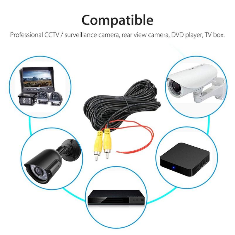 6 Meter Rca Video Signaal Kabel Universele Waterdichte Rca 6 Meter Draad Voor Reverse Camera Met Auto Multimedia Monitor