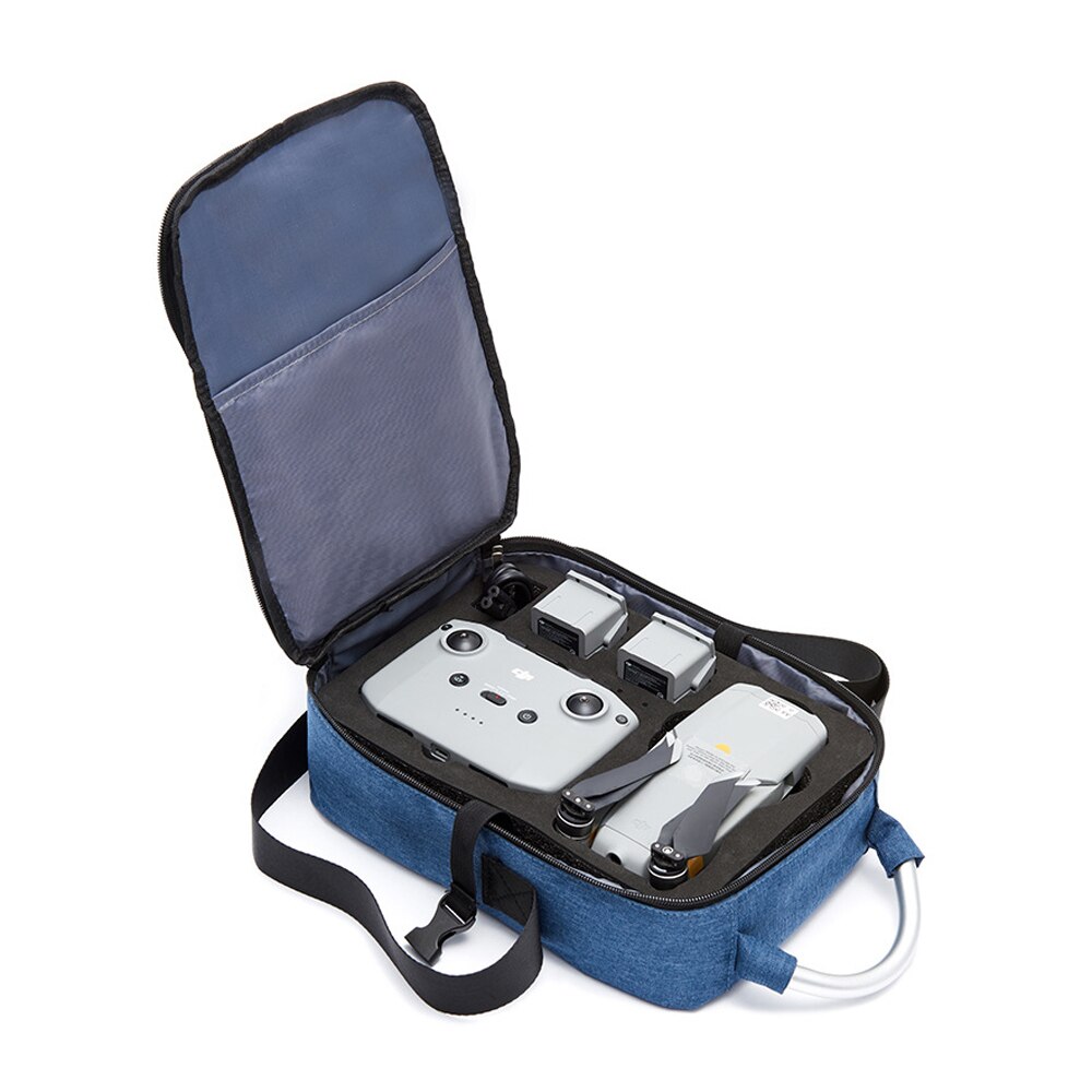 Dji mavic air 2 taske skuldertaske bærbar opbevaringsetaske skuldertaske rejsetasker håndtaske til dji mavic air 2 drone tilbehør: Blå. sort indre