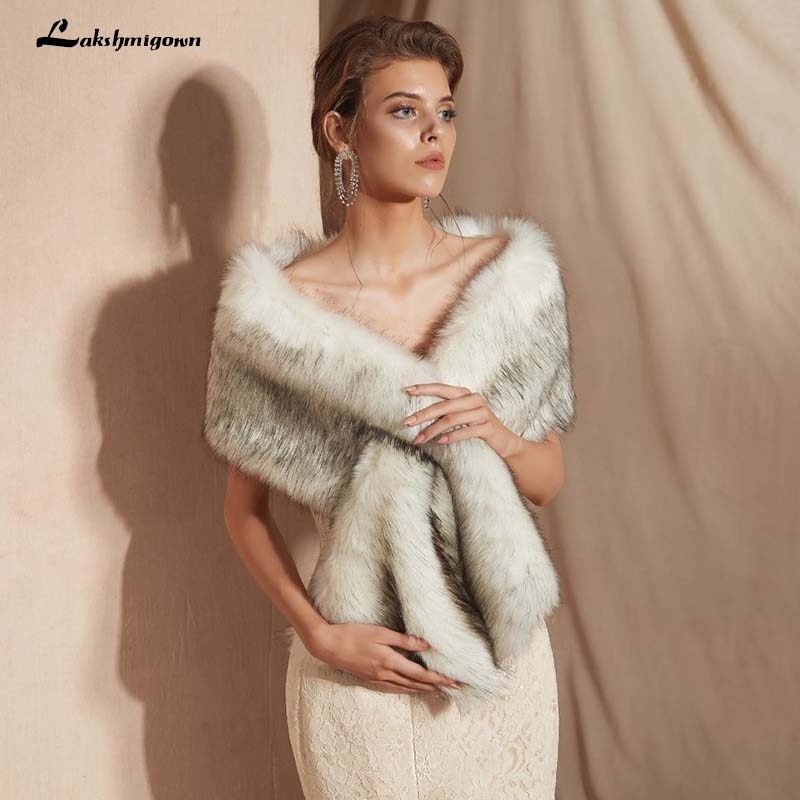Elegante Avond Bolero Vrouwen Faux Fur Trouwjurk Cape Wrap Shawl Chic Bridal Party Jas Bont Stola Jassen