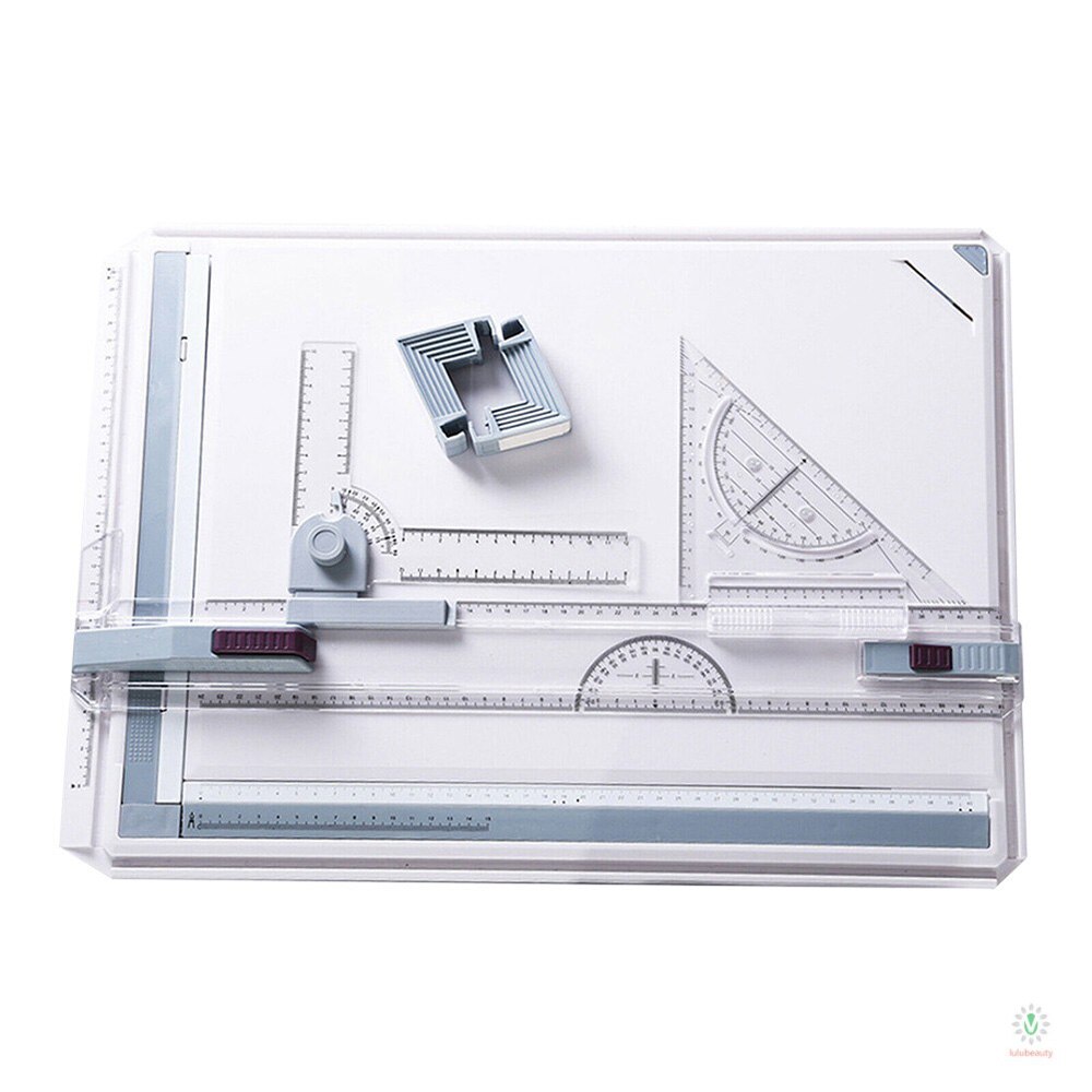 A3 Opstellen Tekentafel Heerser Tafel Verstelbare Hoek Art Draw Tool (Single-End Heerser) + Curve Heerser