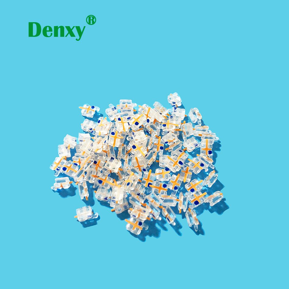 Denxy 1 boks høy dental safir keramisk brakett tannregulering kjeveortopedisk materiale klar monokrystallinsk safir