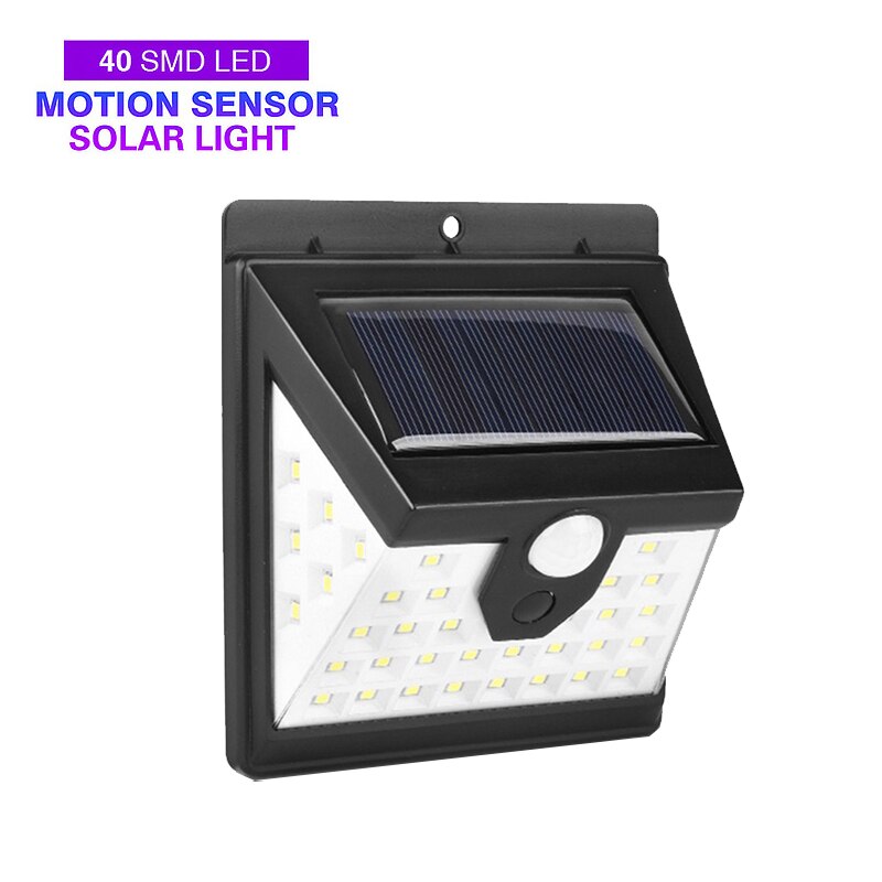 Applique murale solaire améliorée mpow 40 led avec détecteur de mouvement pir, lampe solaire, 3 modes d'éclairage ,  ip65 lampes de jardin extérieures étanches: 1 paquet