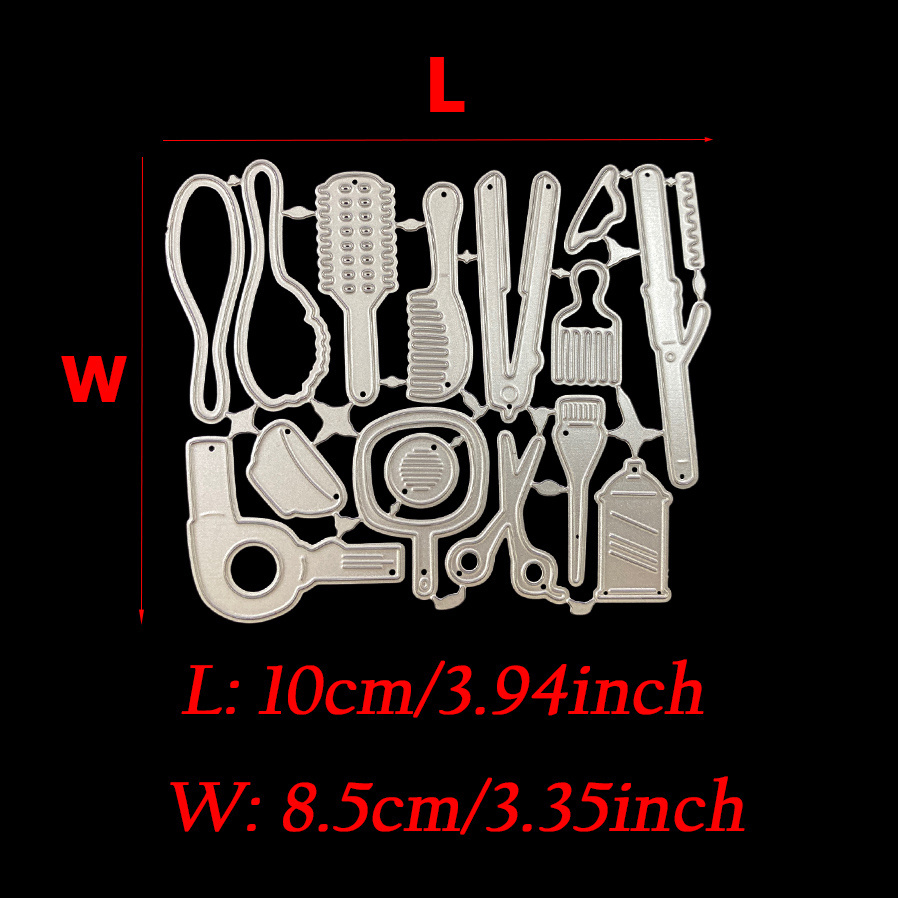 1 st Kapper Gereedschap Set Föhn Kam Metalen Snijmatrijs voor DIY Scrapbooking Album Verjaardagskaart Maken Papier Ambachten: Default Title