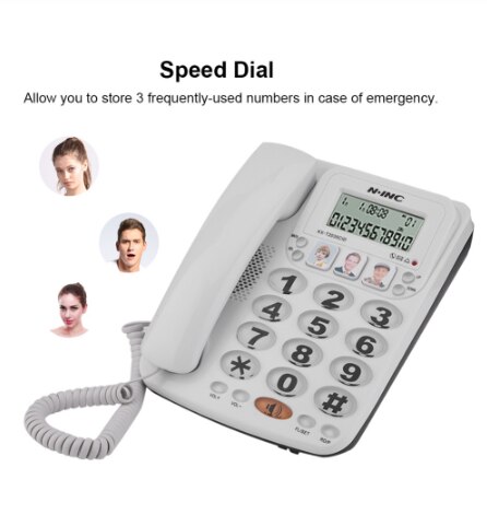 2-line Corded Phone with Speakerphone ID and Call Speed Dial Corded Phone for Home/Office 2-line Corded Phone with Speakerphone