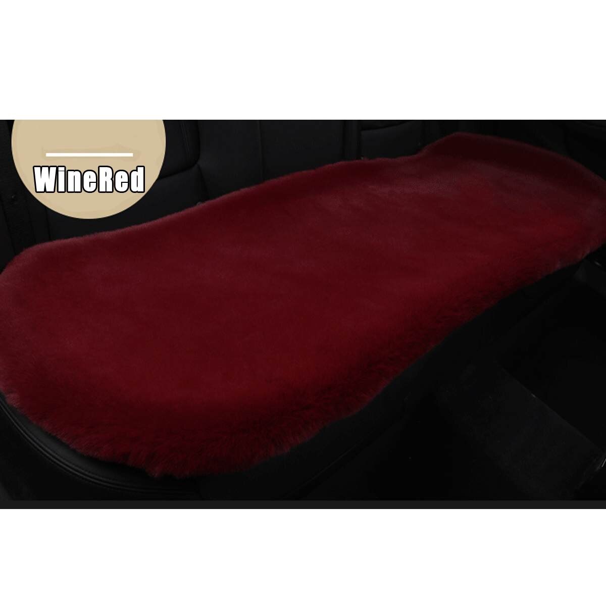 Fausse fourrure universelle couverture avant de voiture housse de siège arrière coussin tapis Automobiles housses de siège accessoires intérieurs pour hiver plus: Rear Wine Red