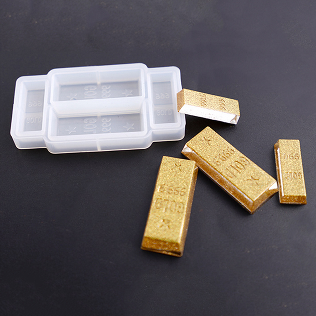 Klar silikone skimmel guld bar formet skimmel til diy chokolade, sæbe, kage værktøj, harpiks støbning skimmel til hjemmet ornament håndværk