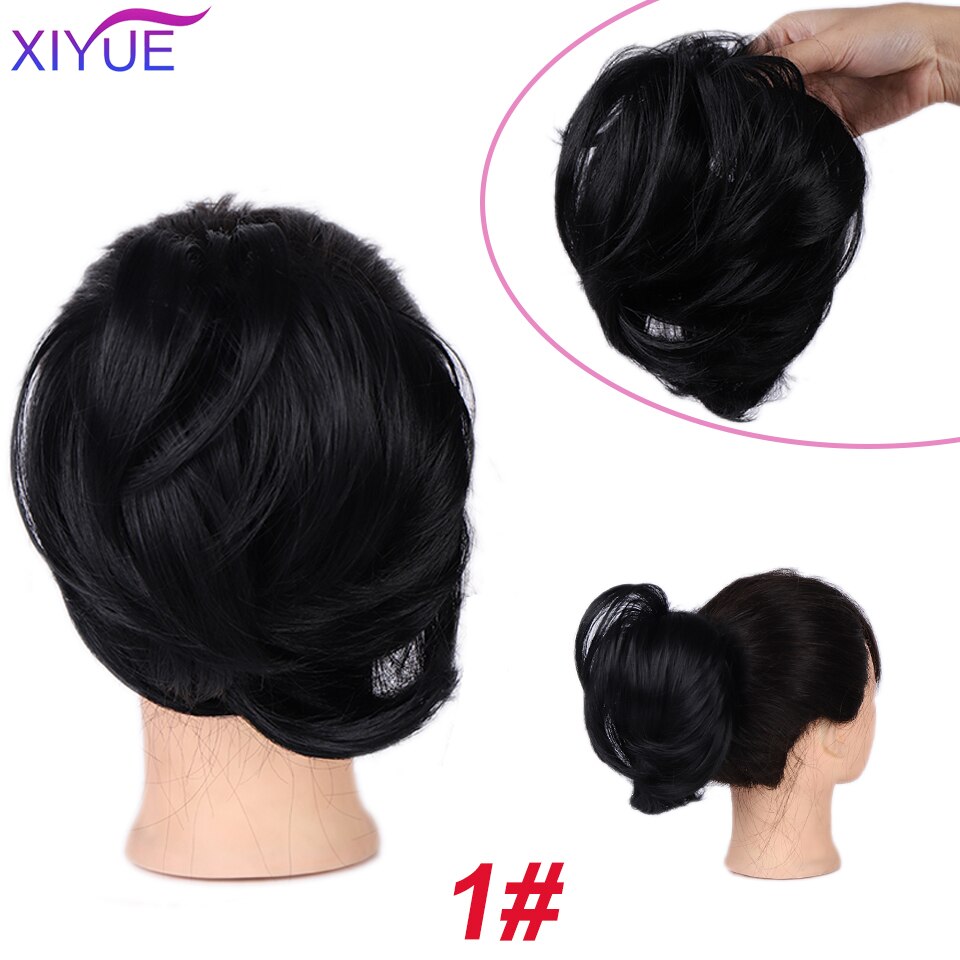 Women's Curly Chignon With Elastic Rubber Band Synthetic Scrunchie Wrap Hair Messy Bun Hairpieces On Messy Bun Ponytails: Q20-1