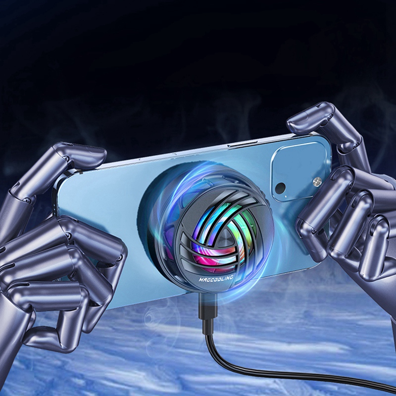 Tragbarer, universeller usb-magnet-halbleiter-handykühler mit gaming-lüfter für iphone/android