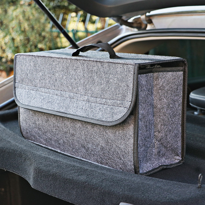 Car Trunk Organizer Car Organizer Bag Soft Felt Storage Box Car Storage Bag Large Anti Slip Compartment Boot Storage Accessories