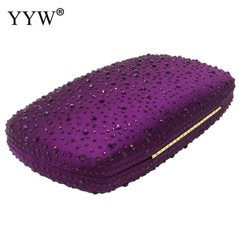 Geel Portemonnee Vol Strass Vrouwen Clutch Portemonnees Pochette Femme Green Party Clutch Suede Rose Purse Bruiloft Prom Bag Sac: dark purple