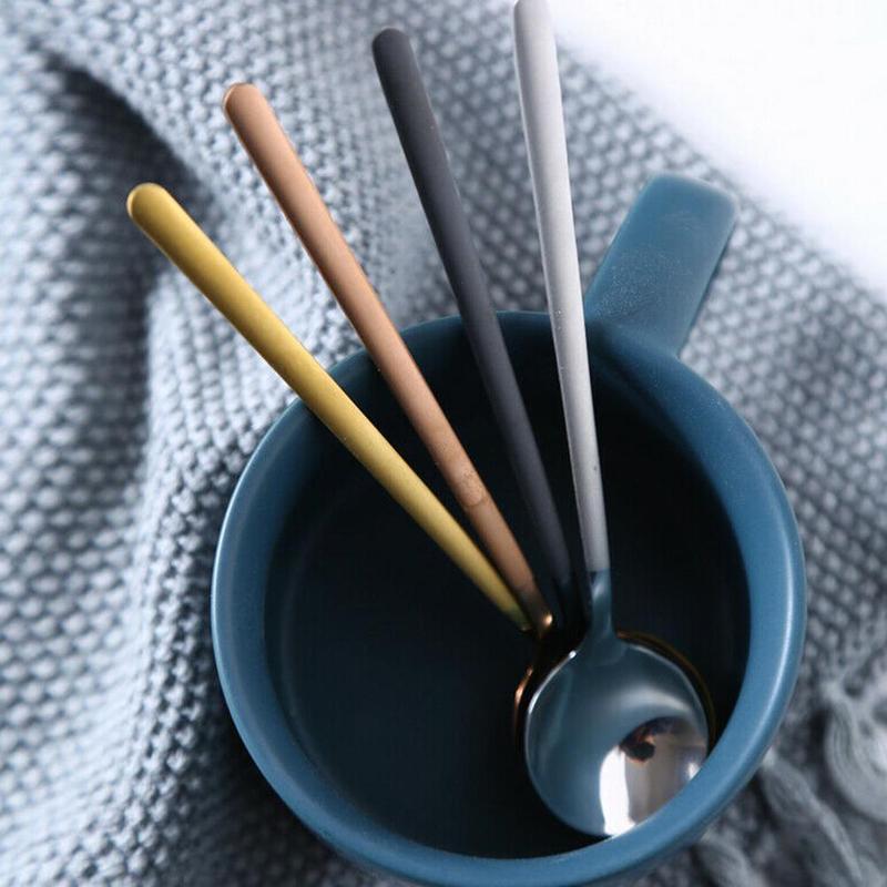 Stainless Steel Cutlery Dessert Coffee Spoon Tea Spoon Bright Stirring Spoon L3F0