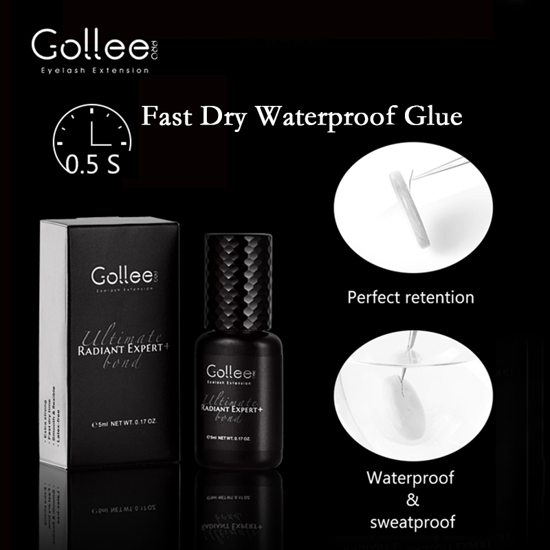 Gollee Eyelash Glue 0.5s Fast drying lashes glue for Salon Artist Eyelash Extensions Glue Profession eyelash extension supplies