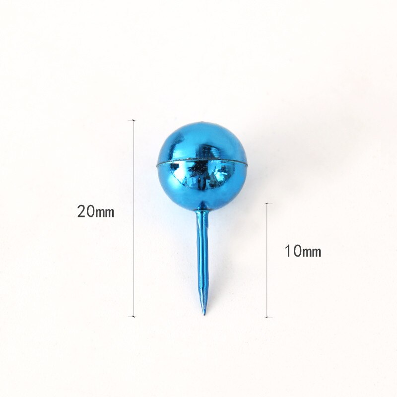 100 stk / kasse blå elektroforetisk overtrukket plastfarvet trykstifter thumbtacks rundt punkt push pins kort tommelfingerstifter pin