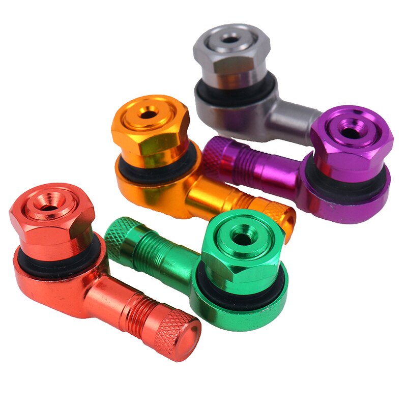 2pcs 90 Degree Angle CNC Aluminum Valve Stem Motorcycle Wheel Tire Tubeless Valve Stems for 10mm 11.3mm Rim Wheel Parts