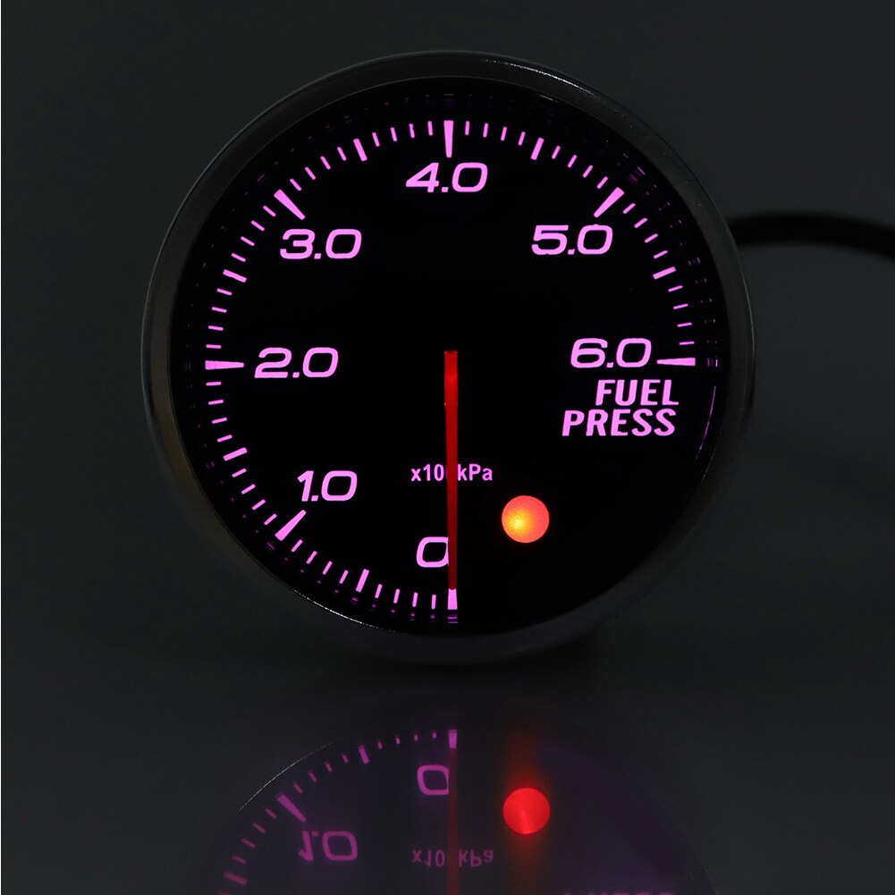 Medidor de presión de aceite de 7 colores de 2,5 pulgadas, Sensor electrónico de Motor paso a paso para vehículos adecuado para voltaje de batería de 12V