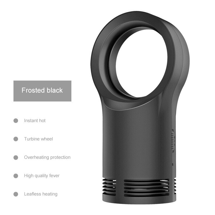 Small Household Leaf Less Fan Heater Quiet Desktop Air Fan Mini Electric Heater Warm Air Fan Home Office Room Heaters: Black / US