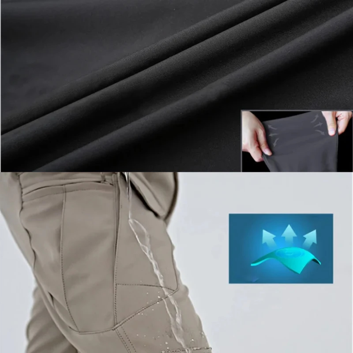 Pantalones tácticos elásticos de secado rápido para hombre para escalada, senderismo, Camping, pesca y caza