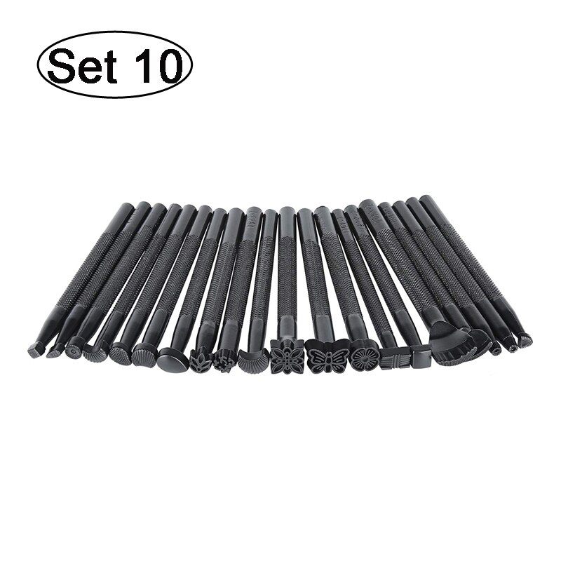 LMDZ Leather Craft Tools Kit Stitching Stamping Embossing Punch Saddle Groover Carving Hammer Set For Leather Working: Set 10 (20pcs)